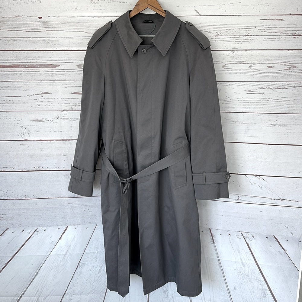 Oleg Cassini Men's Gray Trench Coat